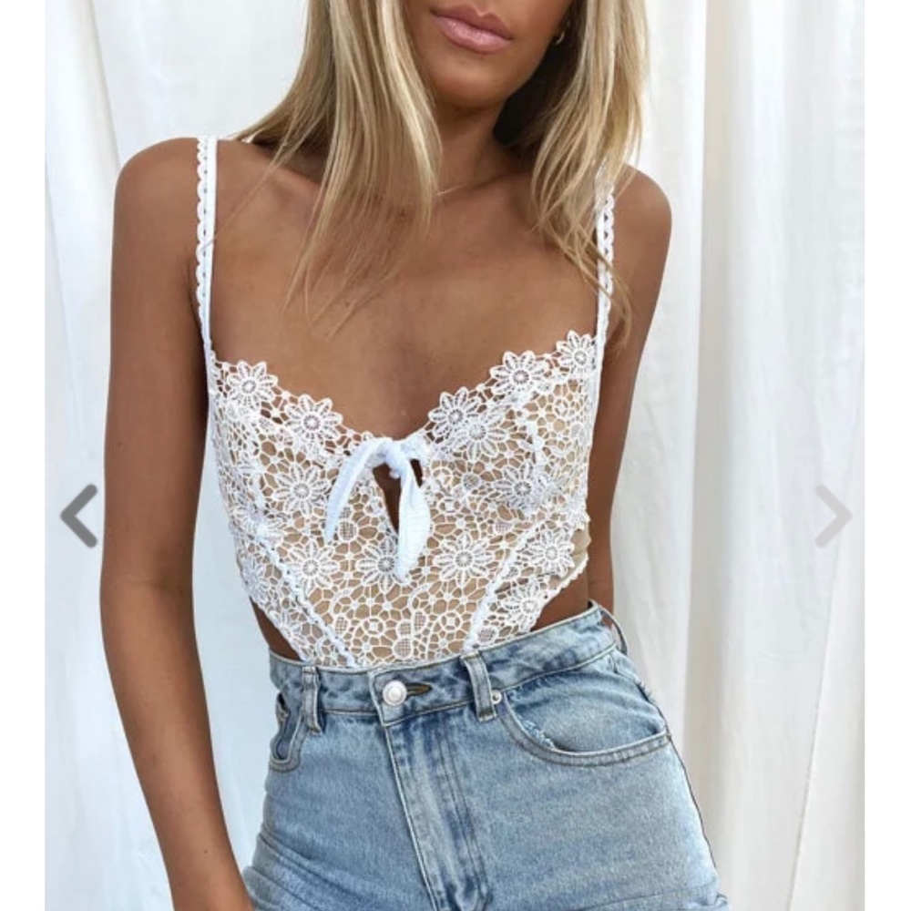 Isabelles Cabinet In Bloom White bodysuit